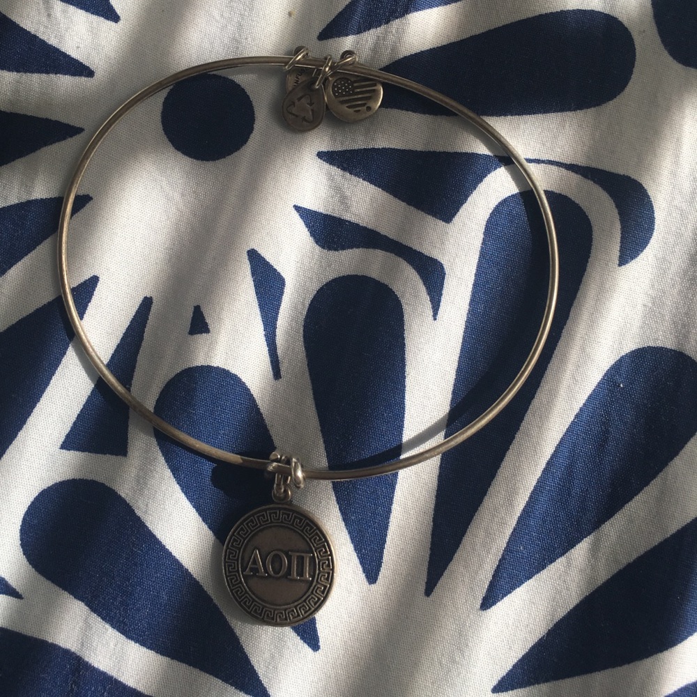 Alpha Omicron Pi AOII Alex and Ani Charm Bracelet
